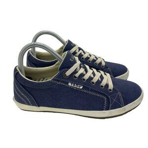 Taos Star Shoes Women's 7 Blue Canvas Comfort Lace Up STA-12844 Casual Sneakers